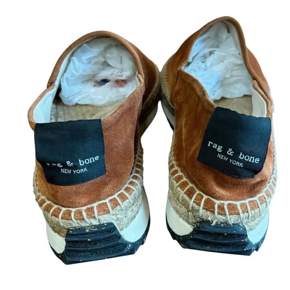 Rag & Bone Suede RB Espadrille Runner in Redwood Tan NWOB Size 8
